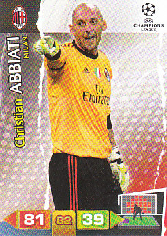 Christian Abbiati A.C. Milan 2011/12 Panini Adrenalyn XL CL #158